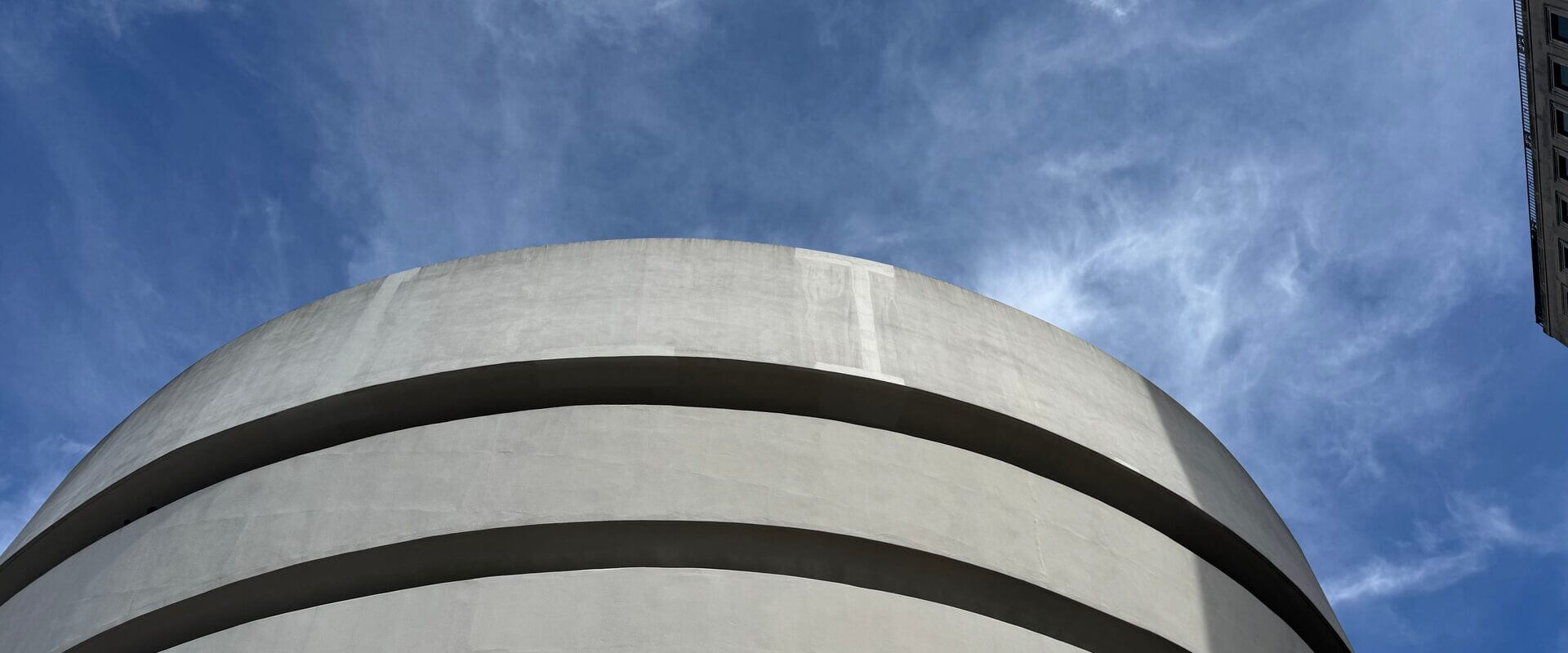 The Guggenheim Museum's iconic spiral facade on Fifth Avenue's Museum Mile